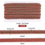 Polyester Braid Trimming, for Curtain Decoration Boho Costume, Saddle Brown, 16x2mm, about 15m/Card