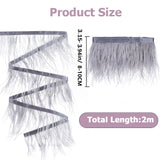 2M Fashion Ostrich Feather Trimming, with Cloth Band, Ornament Accessories, Gainsboro, 110x0.5mm