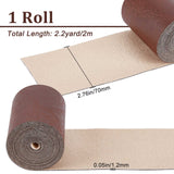 PU Imitation Leather Cord, for Clothing, Flat, Sienna, 70x1.2mm, about 2.19 Yards(2m)/Roll