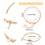 6Pcs 2 Style Brass European Style Bracelet Making, Golden, 3pcs/style