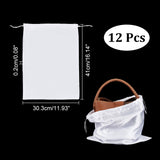 Rectangle Satin Dustproof Bags, Drawstring Bags, White, 41x30.3x0.2cm