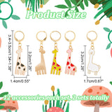 12Pcs 3 Style Alloy Enamel Giraffe & Alpaca Charm Locking Stitch Markers, Gold Tone 304 Stainless Steel Clasp Locking Stitch Marker, Mixed Color, 4.9cm, 3pcs/style