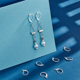 40Pcs 304 Stainless Steel Leverback Earring Findings, with Horizontal Loops, Silver, 15x10x1.5mm, Hole: 1.2mm, Pin: 1x0.8mm