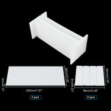 Plastic Splitter, for Rectangle Soap Molds, White, 88x86x5mm, 200x86x3mm, 5pcs/set