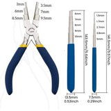 Jewelry Pliers Sets, with Iron Wire Looping Pliers & Wire Winding Rods, Non-Slip Comfort Grip Handle, for Jewelry Making Beading Repair Supplies, Blue, 3pcs/bag