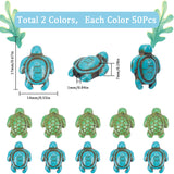 100Pcs 2 Colors Synthetic Howlite & Turquoise Beads, Dyed, Sea Turtle, Mixed Color, 17~18x14x6~8mm, Hole: 1mm, 50pcs/color