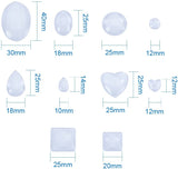 Transparent Glass Cabochons, Mixed Shapes, Clear, 24.5x6mm