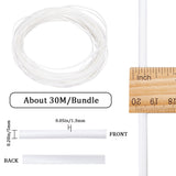 Plastic Imitation Cane Wire Cord, Flat, White, 5mm