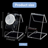 Transparent Acrylic Watch Display Stands, Slant Back Wristwatch Holder, Clear, 7.2x4.45x5.15cm