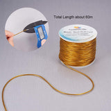 Round Elastic Cord, with Polyester Outside and Rubber Inside, Goldenrod, 2mm, 50m/roll