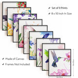Chemical Fiber Oil Canvas Hanging Painting, Home Wall Decoration Accessories, Rectangle, Bird Pattern, 250x200mm, 9pcs/set