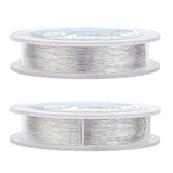 Round Copper Wire for Jewelry Making, Silver, 0.15mm, about 656.16 Feet(200m)/roll