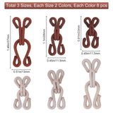 48Sets 6 Style Cloth and Iron Hook and S-Hook Clasps, Mixed Color, 23~37x11.5~13x6.5~8mm, 8sets/style