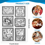 Custom PVC Plastic Clear Stamps, for DIY Scrapbooking, Photo Album Decorative, Cards Making, Rabbit, 160x110mm