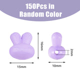 150Pcs Opaque Solid Color Bunny Acrylic Beads, Rabbit Head, Mixed Color, 16x13x10mm, Hole: 2mm