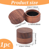 Column Wood Finger Rings Box, Jewelry Box for Rings, Earring Studs Storage, Coconut Brown, 4.9x3.5cm