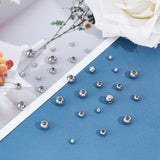 30Pcs 3 Style 201 Stainless Steel Beads, with Rubber Inside, Slider Beads, Stopper Beads, Rondelle, Stainless Steel Color, 4~6x3~6.5mm, Hole: 1.2~1.5mm, 10pcs/style