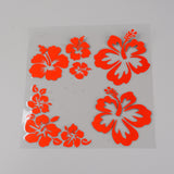 4 Sheets PET Reflective Sticker Car Decoration, Flower Car Sticker, for Car Decoration, Red, 210x203x0.2mm