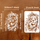 Plastic Drawing Painting Stencils Templates, for Painting on Scrapbook Fabric Tiles Floor Furniture Wood, Rectangle, Lion, 29.7x21cm