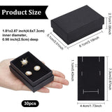 30Pcs Texture Paper Necklace Gift Boxes, with Sponge Mat Inside, Rectangle, Black, 8.1x5.1x2.7cm, Inner Diameter:4.6x7.3cm, Deep: 2.5cm