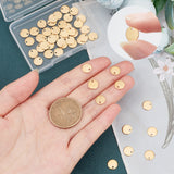 Vacuum Plating 304 Stainless Steel Charms, Stamping Blank Tag Pendant, Flat Round, Golden, 12x1mm, Hole: 1mm, 50pcs/box