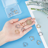 12Pcs 2 Color 201 Stainless Steel Huggie Hoop Earring Findings, with Loop and 316 Surgical Stainless Steel Pin, Golden & Stainless Steel Color, 20x18x3mm, Hole: 2.5mm, Pin: 1mm, 6pcs/color