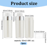 Acrylic Portable Refillable Airless Pump Bottles, Vacuum Press Container, Travel Lotion Bottle, WhiteSmoke, 11.8x4.2cm, Capacity: 50ml(1.69fl. oz)