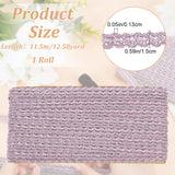 Polyester Braided Lace Ribbons, DIY Crafts, for Curtain, Clothing, Sofa Decoration, Wave Pattern, Medium Orchid, 5/8 inch(15mm), about 12.58 Yards(11.5m)/Roll