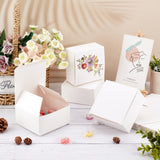 Foldable Cardboard Paper Jewelry Boxes, Gift Packaging Boxes, Square, White, 4x4x2 inch(10x10x5cm)