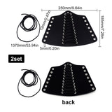 Adjustable Imitation Leather Waxed Cord Bracelets, Gauntlet Wristband, Cuff Wrist Guard, with Alloy Finding, Black, 7-1/4x9-7/8 inch(18.5x25cm)