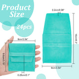 Velvet Jewelry Flap Pouches, Folding Envelope Bag for Earrings, Bracelets, Necklaces Packaging, Rectangle, Turquoise, 96x90x2.5mm
