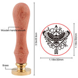 Brass Wax Seal Stamp with Handle, for DIY Scrapbooking, Owl Pattern, 3.5x1.18 inch(8.9x3cm)