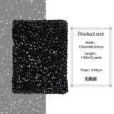 Velvet Sequin Fabric, with PET Sequin, for DIY Crafting and Handbag Clothing, Black, 120~130x0.05cm