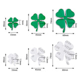 3 Sets 3 Styles Zinc Alloy Car Stickers, Clover Car Decals for Vehicle Decoration, Green, 40~74x33~60x1.3~3mm, 1 set/style