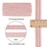 12M Polyester Ribbons, for Curtain Decoration, Pink, 3/4 inch(20mm), about 13.12 Yards(12m)/Card