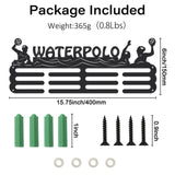 Fashion Iron Medal Hanger Holder Display Wall Rack, with Screws, Word Waterpolo, Sports Themed Pattern, 150x400mm