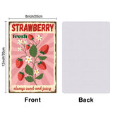 Vintage Metal Tin Sign, Iron Wall Decor for Bars, Restaurants, Cafe Pubs, Rectangle, Strawberry, 300x200x0.5mm