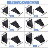 36pcs 6 Styles PP Triangle Corner Protector, Guards Cover Cushion, for Ceramic, Glass, Metal Sheet Transportation Protection, Black, 48~50x48~50x14~39mm, 6pcs/style