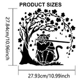 1Pc PET Hollow Out Drawing Painting Stencils, with 1Pc Art Paint Brushes, for DIY Scrapbook, Photo Album, Cat Shape, 300x300mm