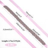 Polyester Bridal Belts, Glass Crystal Rhinestone Belts, with Brass Finding, for Wedding Dress, Pink, 106-1/4 inch(2.7m)