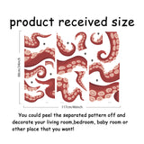 PVC Wall Stickers, Wall Decoration, Octopus Pattern, 390x880mm, 3pcs/set