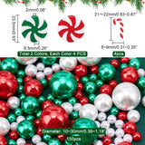 12Pcs Christmas Plastic Beads & Handmade Polymer Clay Cabochons, with 1 Set ABS Plastic Imitation Pearl Beads, Mixed Shape, Mixed Color, 162pcs/box