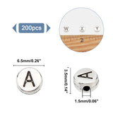 Zinc Alloy Spacer Beads, Flat Round with Random Letter A~Z, Antique Silver, 6.5x3.5mm, Hole: 1.5mm, 200pcs/box