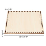 Wooden Basket Bottoms, Crochet Basket Base, with Cord, for Basket Weaving Supplies and Home Decoration Craft, Square, BurlyWood, 30x30x0.5cm, Hole: 0.8cm