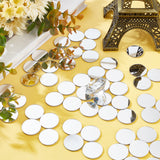 200Pcs 3D Mirror Flat Round Acrylic Mosaic Wall Sticker, for Home Decoration or DIY Crafts, Silver, 20x1mm