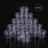 Plastic Bead Containers, Seed Beads Containers, Column, Clear, 4.3x3.1cm, Capacity: 25ml, 16pcs/box