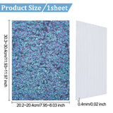 PVC Vinyl Sheets, Iridescent Magic Mirror Effect, Dark Blue, 30.3~30.4x20.2~20.4x0.04cm