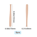 Natural Wood Baseball Bat Home Display Decorations, BurlyWood, 15.1x0.8~1.5cm