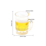 Transparent Resin Imitation Food Pendants, Beer Charms, Gold, 33x31x22.5mm, Hole: 2mm