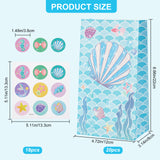 12Pcs 4 Styles Ocean Themed Paper Bags, with Stickers, Rectangle, Sea Animals, Finished Product: 12x8x22cm, 3pcs/style